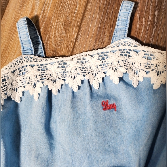 DKNY toddler girls denim color faded shorts jumpsuit Size 2T - Picture 8 of 11